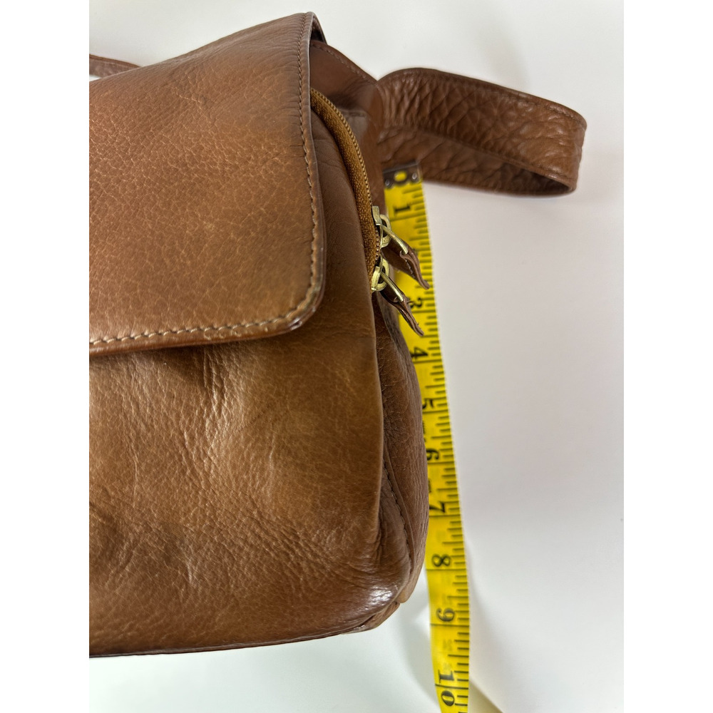 Hobo International Brown Leather Fold Over Flap Shoulder Bag Crossbody Purse - Picture 10 of 16